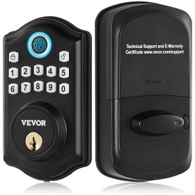 VEVOR Fingerprint Door Lock, Keyless Entry Door Lock with Fingerprint/Keypad Code/Key, Auto Lock, Anti-Peeking Password, IP 63 Rating for Front D