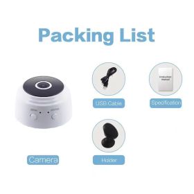 1pc A9 Mini Camera; HD 720P 2.4G Wifi IP Camera; Night Vision; Smart Home Security Wireless Mini Camcorder; Mobile Remote View Video Surveillance (Color: White)
