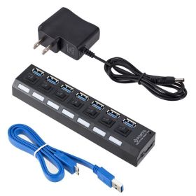 7 Port USB 2.0 / 3.0 Hub Splitter Adapter High Speed For PC Laptop Mac Desktop (Model: USB 3.0 HUB)